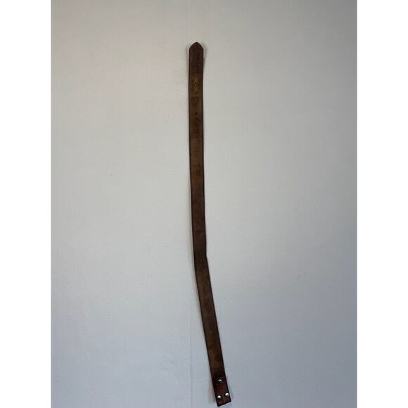 Nocona Mens Western Belt Leather Tooled Small Brown Cross Scroll‎ No Buckle - Picture 7 of 10